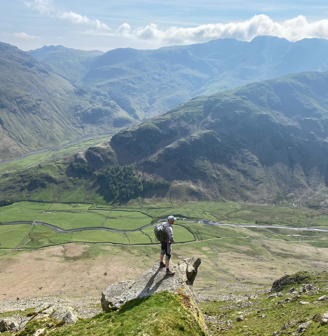 A man enjoying a lake district view