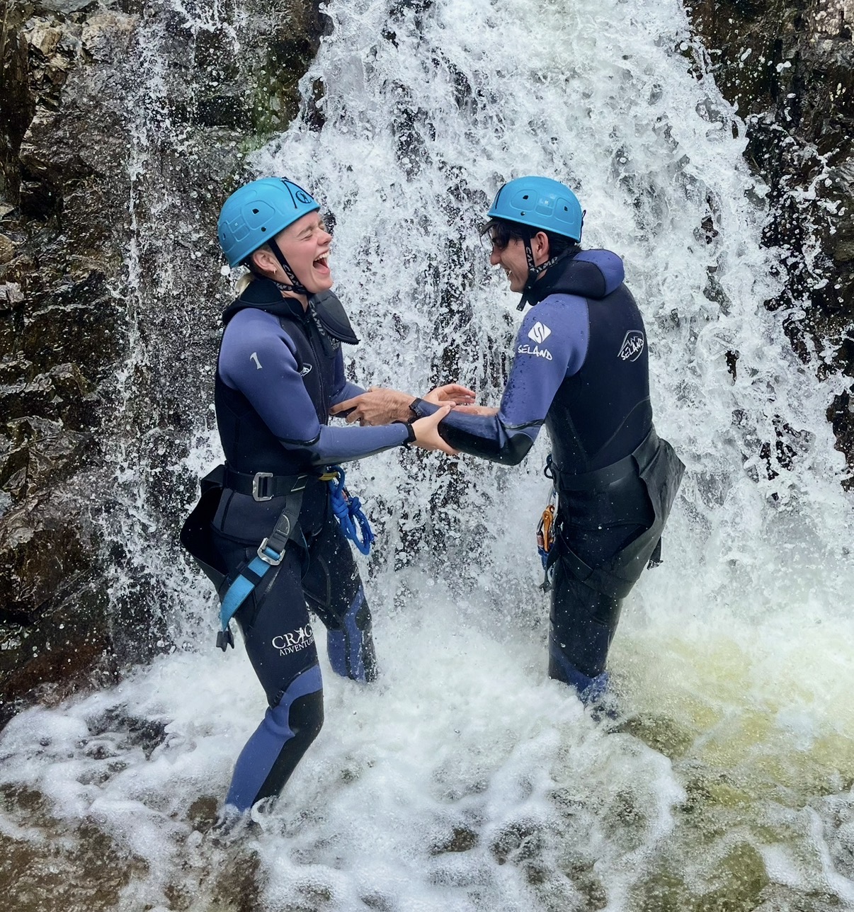 having fun during a ghyll scramble